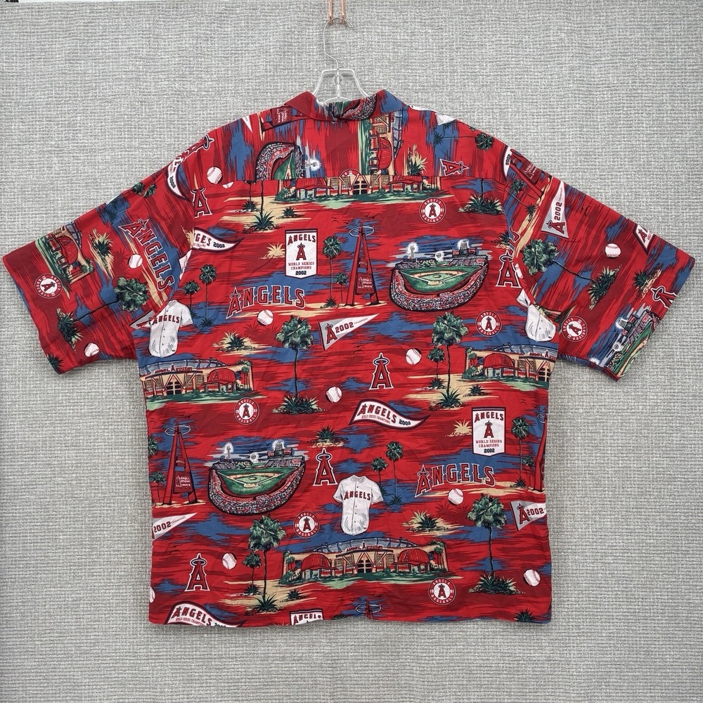 Vtg REYN SPOONER ANAHEIM ANGELS 2002‎ World Series Champions MLB Shirt XXL Red - Picture 4 of 12